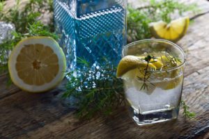 Cocktail With Blue Gin Tonic